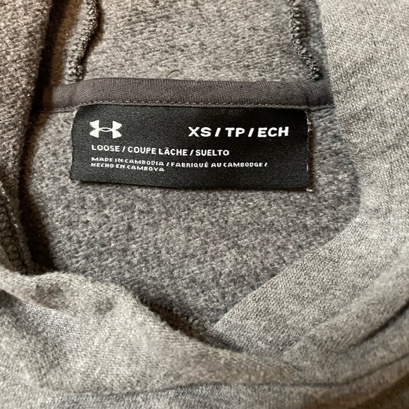 Under Armour size XS gray/purple crop top hoodie - Picture 5 of 5